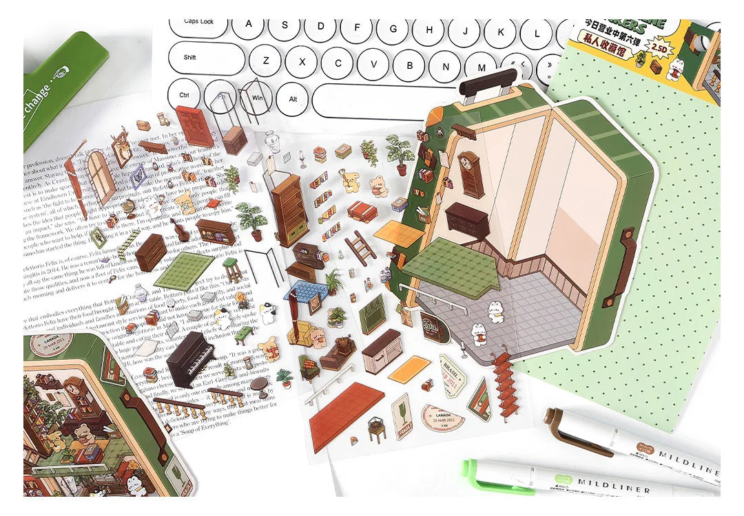 Pets In a Suitcase Scene Set