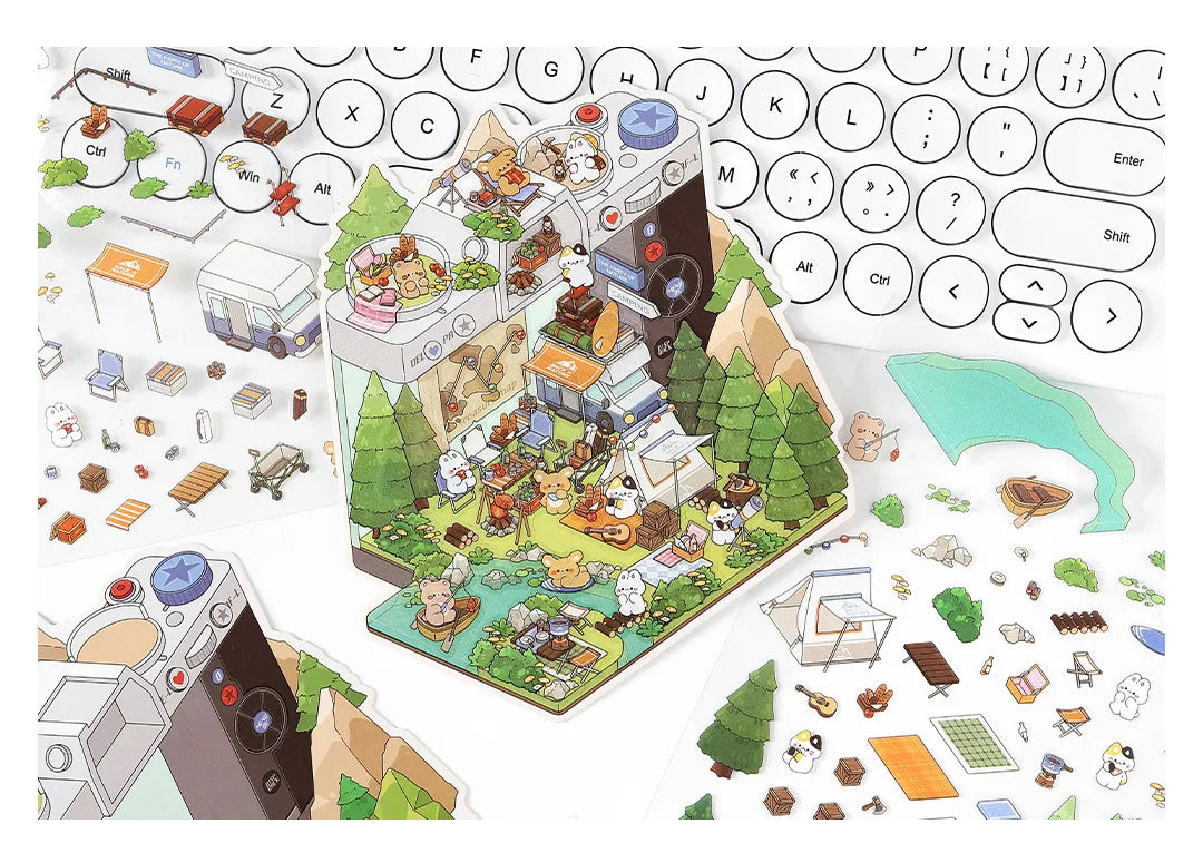 Pets In a Camera Scene Set