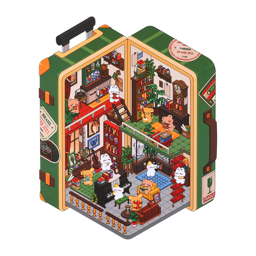 Pets In a Suitcase Scene Set